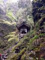 宮川の絶壁に建つ天岩戸神社。2014年4月撮影。